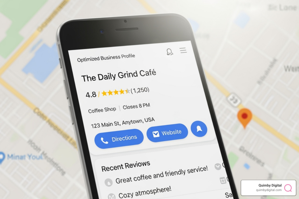 smartphone and map showing cafe