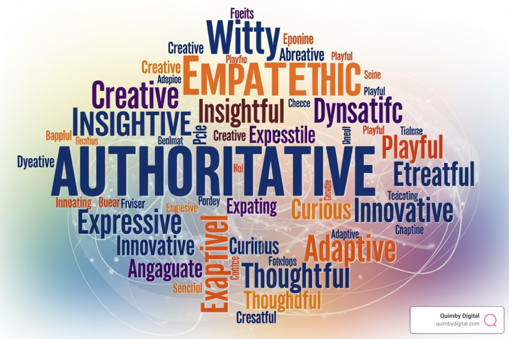 Words representing various personality traits
