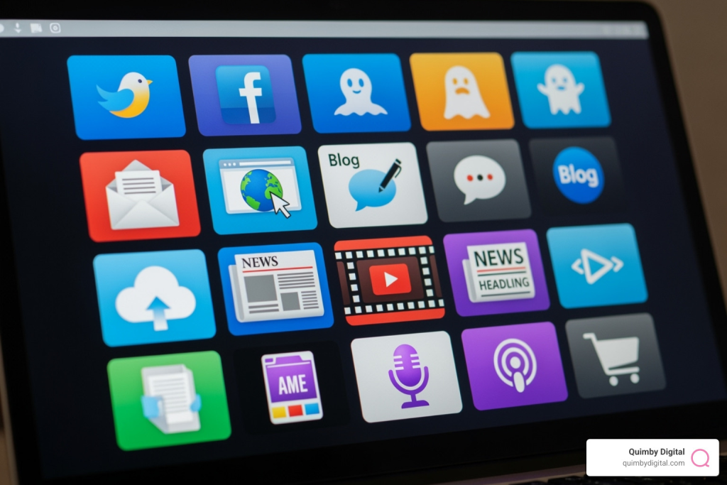 multiple social media icon 