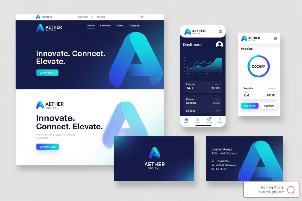 Modern digital branding and interface design