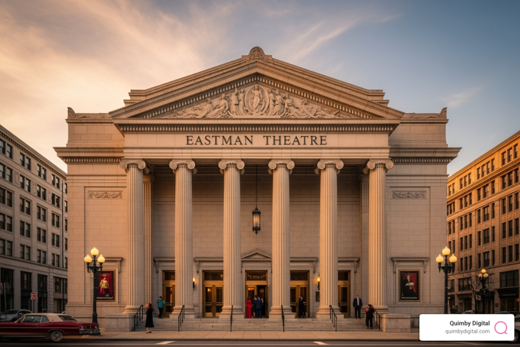 Historic theater with grand architecture.