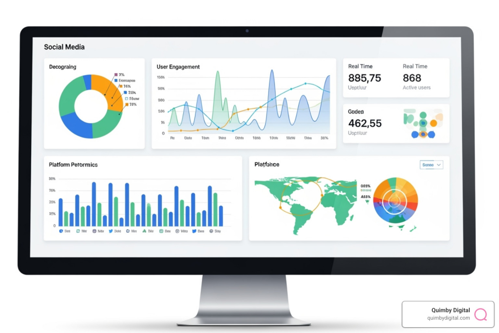 Dashboard displaying social media analytics
