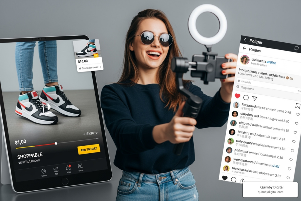 Person showcasing product with tablet