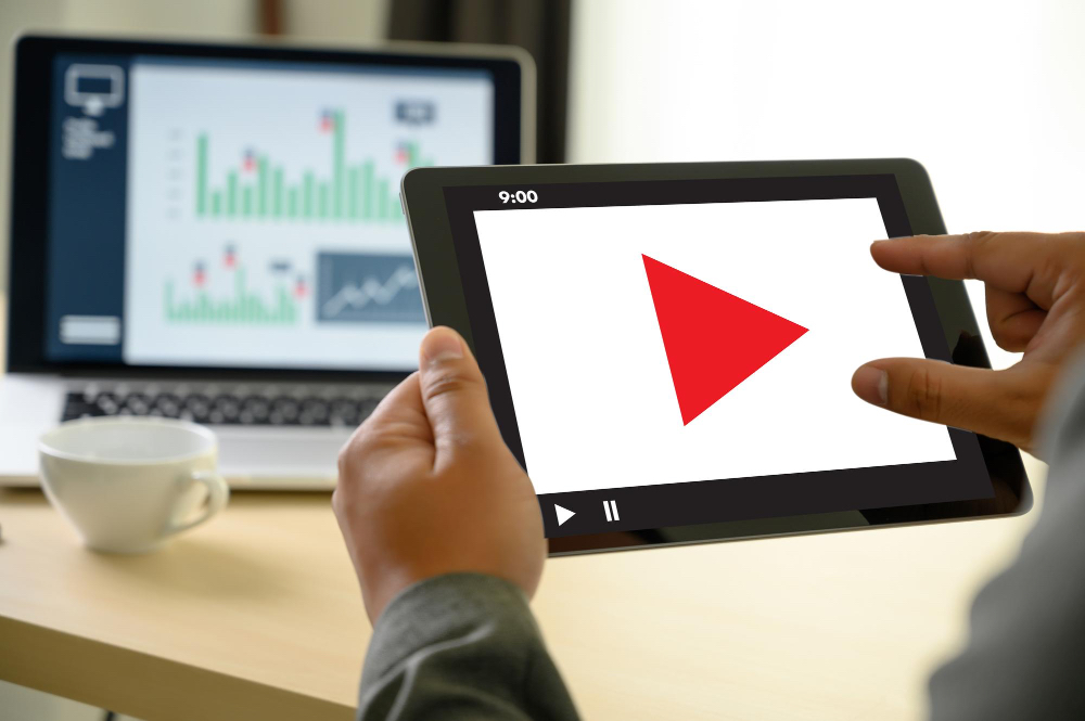 iPad with a YouTube icon