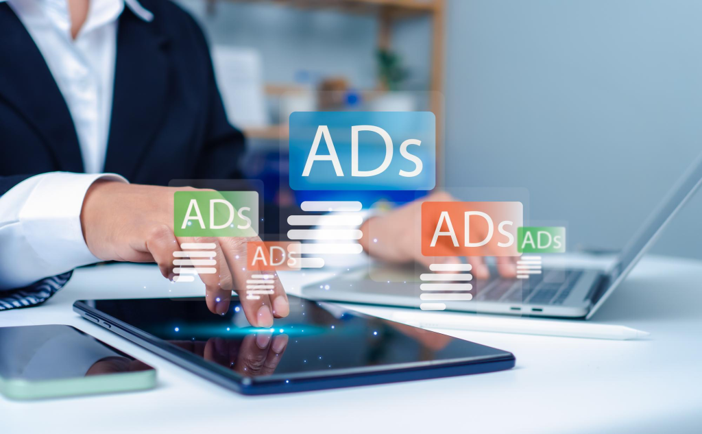 ads and women touch ipad