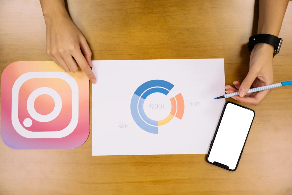 social media planner analyzing instagram application